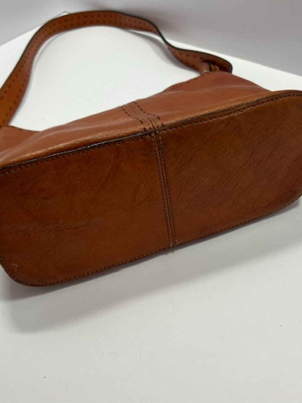 Fossil Tan Leather Crossbody Shoulder Bag - Picture 5 of 12